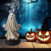 Halloween Cute Ghost Incense Holder, Ghost Decor Incense Waterfall, Home Chimney Decorations for Bedroom Livingroom