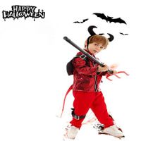 115-125cm Boy Devil Costume  Devil Jacket Outfit Horn headwear Wings Dress up Halloween Christmas Party Costume