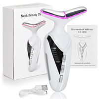 Neck Face Firming Tool Vibration Massager, Electric Facial Neck Massage Kit with 7 Color for Skin Beauty Firm