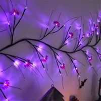 Halloween LED Rattan String Lights, Bat Vine Battery-Powered Decorative Branch Lamp for Indoor Outdoor Decor