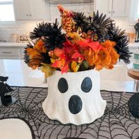 Ghost Bucket Decor, Ghost Vase,Ghost Planter Pot,Ghost Bucket Vase,Halloween Ghost Bucket,Ghost Vase Halloween,Halloween Ghost Planter for Home Decor (Size:Small 10cm)