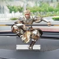 Black Myth Wukong Car Decorations Art Relievo, Wukong Action Figure Monkey Figurines Monkey King Decor, the Next Generations 3A Game Sun Wukong Statue Model Decoration Collectible Dolls