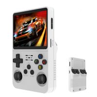 Portable R36S Handheld Game Console 3.5 inch Retro Handheld Video Games Consoles Built-in Rechargeable Battery 64GB (White)