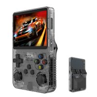 Portable R36S Handheld Game Console 3.5 inch Retro Handheld Video Games Consoles Built-in Rechargeable Battery 64GB (Black)