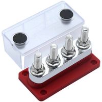 600A Bus Bar Power Distribution Block 4 Terminal Studs 4-Way Electrical Block for Vehicles Car Marine Boat