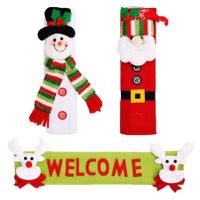 3 Piece Set Christmas Snowman Refrigerator Door Handle Covers Standard Size Kitchen Appliance Decorations for Refrigerator Microwave Oven Dishwasher