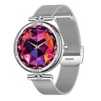 Smart Watches for Women with Make and Answer Call with Diamond for Android, iOS, Silver