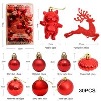 30Pcs Christmas Tree Balls Ornaments for Party Festive Decor Color Red