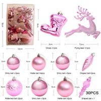 30Pcs Christmas Tree Balls Ornaments for Party Festive Decor Color Pink