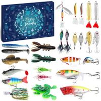 Fishing Lure Advent Calendar for Men Teens 24 Days Topwater Lures Fishing Tackle Xmas Surprise Bait Gift Father Brother Boyfriend