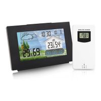 Wireless Weather Station with Sensor, Touch Color LCD Screen, Temperature Indoor Outdoor, Humidity, Barometric, Moon Phase, Date, Alarm Clock