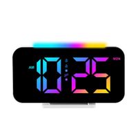 Digital Alarm Clock with Colorful Dynamic RGB Night Light,Volume Color Adjustable, Large Display Nightstand Clock for Kids Teens Boys Girls Bedroom