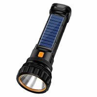 Solar Rechargeable Multi Function 1000 Lumens LED Flashlight,with Emergency Strobe Light and 1200 Mah Battery,Emergency Power Supply and USB Charging Cable,Fast Charging (1PC)