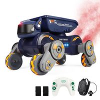 Remote Control Car 2.4GHz RC Robot Dog Toy with Spray Lights Music 360 Degree Rotating 8 WD Gesture Sensing Stunt Car Toy Gifts for Kids Ages 6+(Orange)