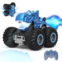 RC Monster Trucks Fast Remote Control Cars Mechanical Dino Toy Stunt Car With All-Terrain Wheels Lights Spray for Kids