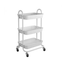 3 Tiers Kitchen Storage Trolley White