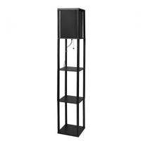 Floor Lamp Storage Shelf LED Black