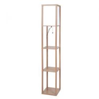 LED Floor Lamp with Storage Shelf Brown