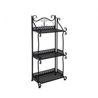 Plant Stand 3 Tiers Outdoor Indoor Black