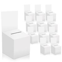 12 Pack Raffle Box Donation Box for Fundraising,Ballot Box Cardboard Box with Slot for Ticket and Removable Header Charity Box for Collecting Business Card Voting Contes,6 x 6 x 6 Inch