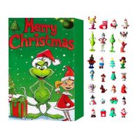 Grinch Advent Calendar Set of 24 Cute Cartoon Figures Dolls For Christmas Holiday Stocking Stuffer