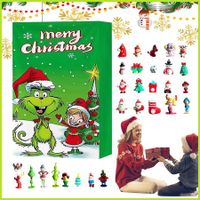 Grinch Advent Calendar Set of 24 Cute Cartoon Figures Dolls For Christmas Holiday Stocking Stuffer