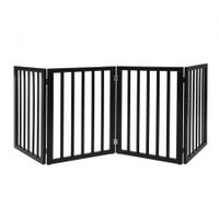 4 Panels Wooden Pet Gate Dog Fence Black 600x 3MM