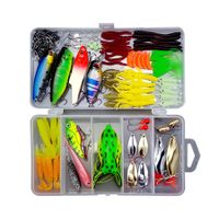 Fishing Lures Kit, 109Pcs Spoon Lures, Soft Plastic Worms, Frog Lures, Bait Tackle Kit for Bass, Trout, Salmon for Freshwater and Saltwater