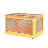 124L Storage Box Stackable Clothes Container L Orange Large