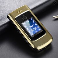 4G Senior Flip Phone Unlocked, Dual SIM Card Big Phone Clear Sound Seniors Cell Phone for Elderly Gifts, E Book, Dual Screen, SOS (Gold)