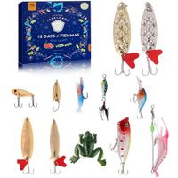 Advent Calendar Fishing Halloween Countdown 12 Days Fishing Set For Men Teen Boys 2024 Halloween Surprise Gift