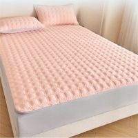 180*200cm 3p Set Thickend Latex Wrap Around  Bedding Mat  Summer Cool Silky Pillow Case Bean-shaped massage Breathable Antibacterial Foldable Washable