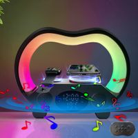 Night Light Bluetooth Speaker, Wireless Charging Speaker, Best Birthday Ideas for Teenagers, Applicable for Bedroom-Black