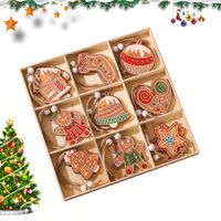 Wooden Christmas Tree Decoration Pendants 18pcs Ornaments for Parties, Christmas Decoration