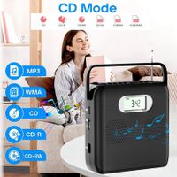 Portable Bluetooth CD Player with Speakers, Walkman FM Radio CD Player for Home with LCD Display Handle Design Support USB AUX Playback