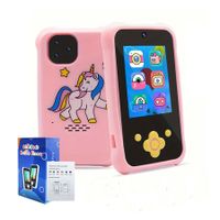 Kids Smart Phone for Girls, Birthday for Girls Age 3 to 10 Kids Toys Cell Phone, Toddler Play Phone Toys with HD Dual Camera, Music Player, Memory Card is Not Included, Pink