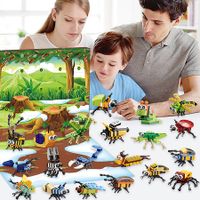 Christmas Insect Building Blocks Set 24pcs Advent Calendar Toys for Boys Girls Age 3+