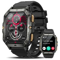 Smart Watches for Men (Answer/Make Calls),2.02In Fitness Smart Watch for Android and iPhone,Waterproof Fitness Tracker (Black)