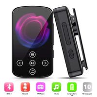 Portable 1.5 inch Bluetooth Mp3 Music Player Back Clip Built in Speaker Voice Recording Video Player FM E-book Photography 32GB