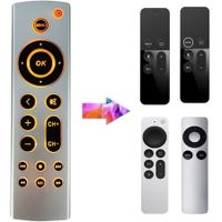 Universal Backlit Remote Replacement for Apple TV 4K/ Gen 1 2 3 4/ HD A2843 A2737 A2169 A1842 A1625 A1427 A1469 A1378 A1218,No Voice Function