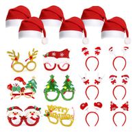 Set of 18 Christmas Headbands And Glasses Frames Christmas Party Supplies Photo Booth Props Holiday Gifts