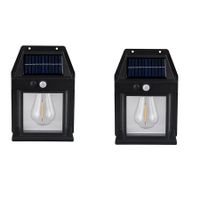 2Pcs Solar Wall Lights Outdoor, Dusk to Dawn Motion Sensor Lights Waterproof, Motion Sensor Solar Porch Lights with 3 Modes, for Patio, Garage, Shed