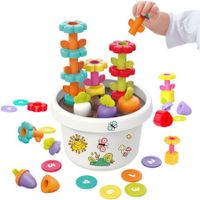 27Piece Montessori Flower Educational Toys Set Kids Gifts Counting Sorting STEM Building Stacking Activities Flower Garden Educational