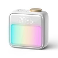 Alarm Clock Night Lights for Bedrooms, 6 Scenes and White Noise Sync, Dual Alarms and Snooze, for Heavy Sleepers, Gifts for Kids Teens