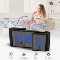 Dual Screen LED Digital Alarm Clock with FM Radio Temperature and Humidity Display