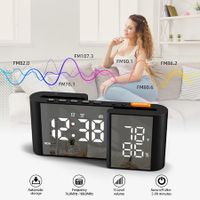 Dual Screen LED Digital Alarm Clock with FM Radio Temperature and Humidity Display