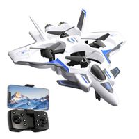 RC Fighter Jet,RC Plane 2.4GHz 4CH Remote Control Airplane with Camera,Foam RC Aircraft Glider with 3D Flip,Altitude Hold,Headless Mode (Gray)