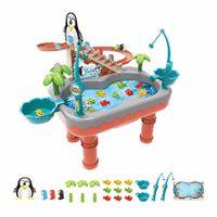 Electric Magnetic Penguin Climbing Stairs Fishing Toy Pond  Eucational Toys Family Activities Interactive Multifunctional