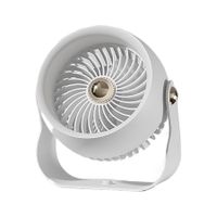 Air Circulator Desk Fan, Rechargeable Fan with 6000 mAh Battery, 4 Speed and Timing, Adjustable Quiet Fan for Bedroom/Office/Camp, White