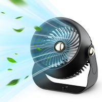 Air Circulator Desk Fan, Rechargeable Fan with 6000 mAh Battery, 4 Speed and Timing, Adjustable Quiet Fan for Bedroom/Office/Camp, Black